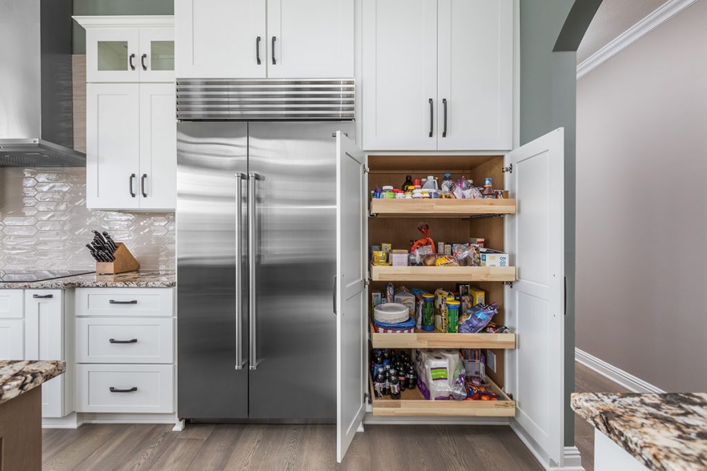 pantry pull out cabinet modification in modern kitchen