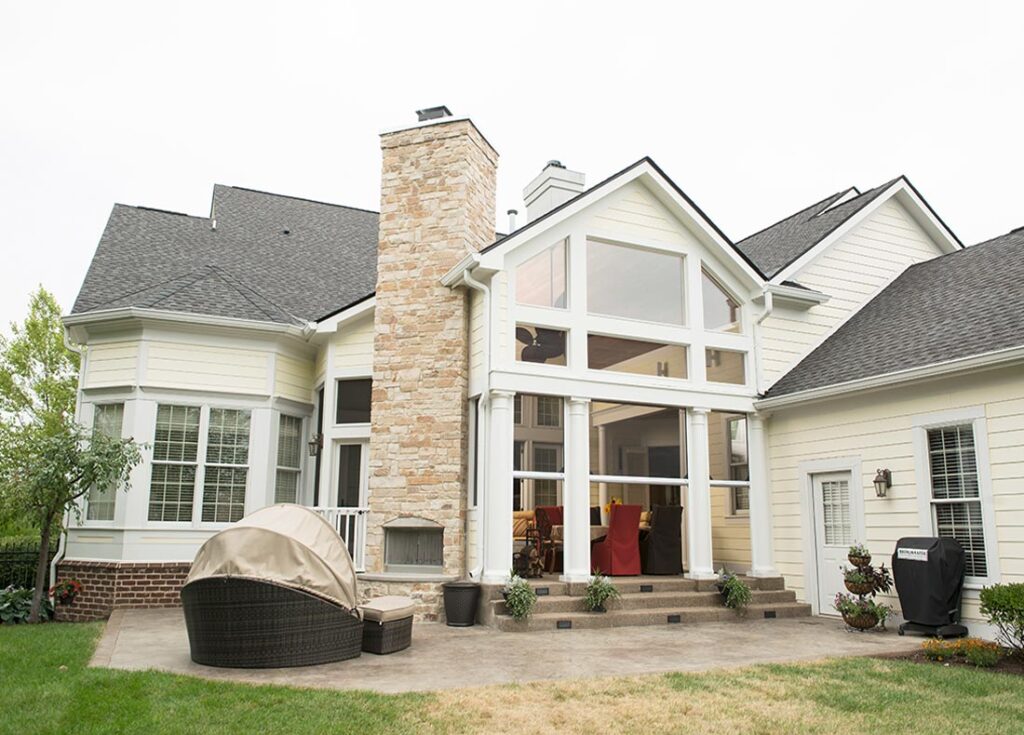 covered porch by worthington design & remodeling