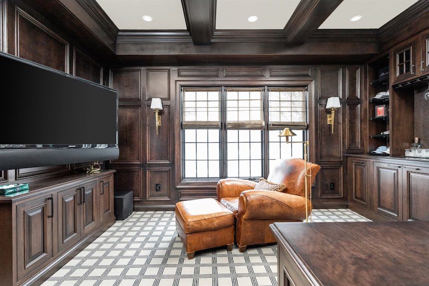 home office with high end trim package