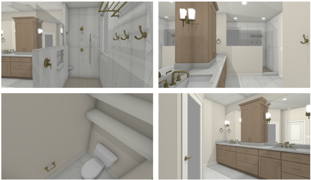 an example of 3d drawings of a bathroom remodel in carmel indiana by worthington design & remodeling