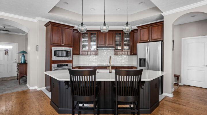 A Kitchen Makeover with a Black Kitchen Island in Westfield